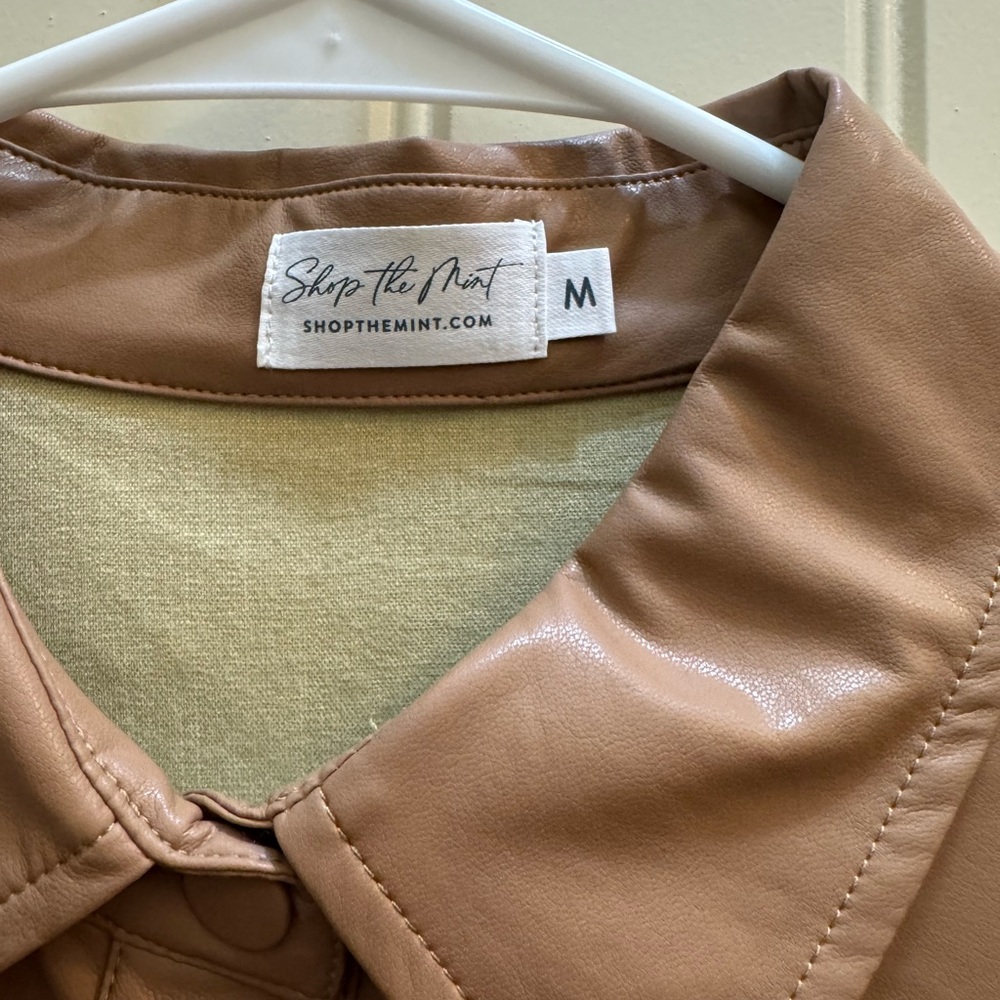 Women's Tan Blouse with Puff Sleeves - Picture 2 of 3